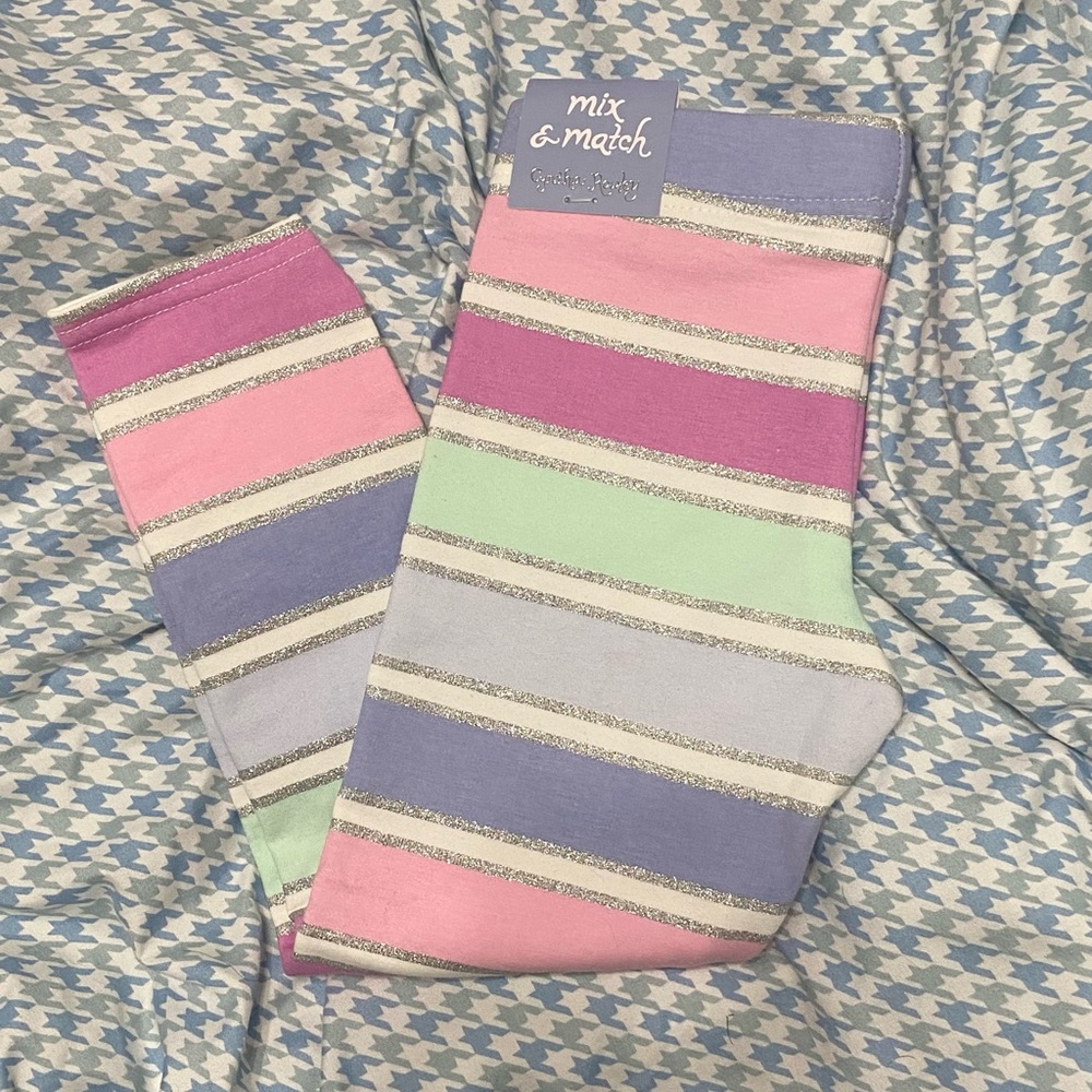 Cynthia Rowley Girls Colorful Striped Leggings Size 4 NWT